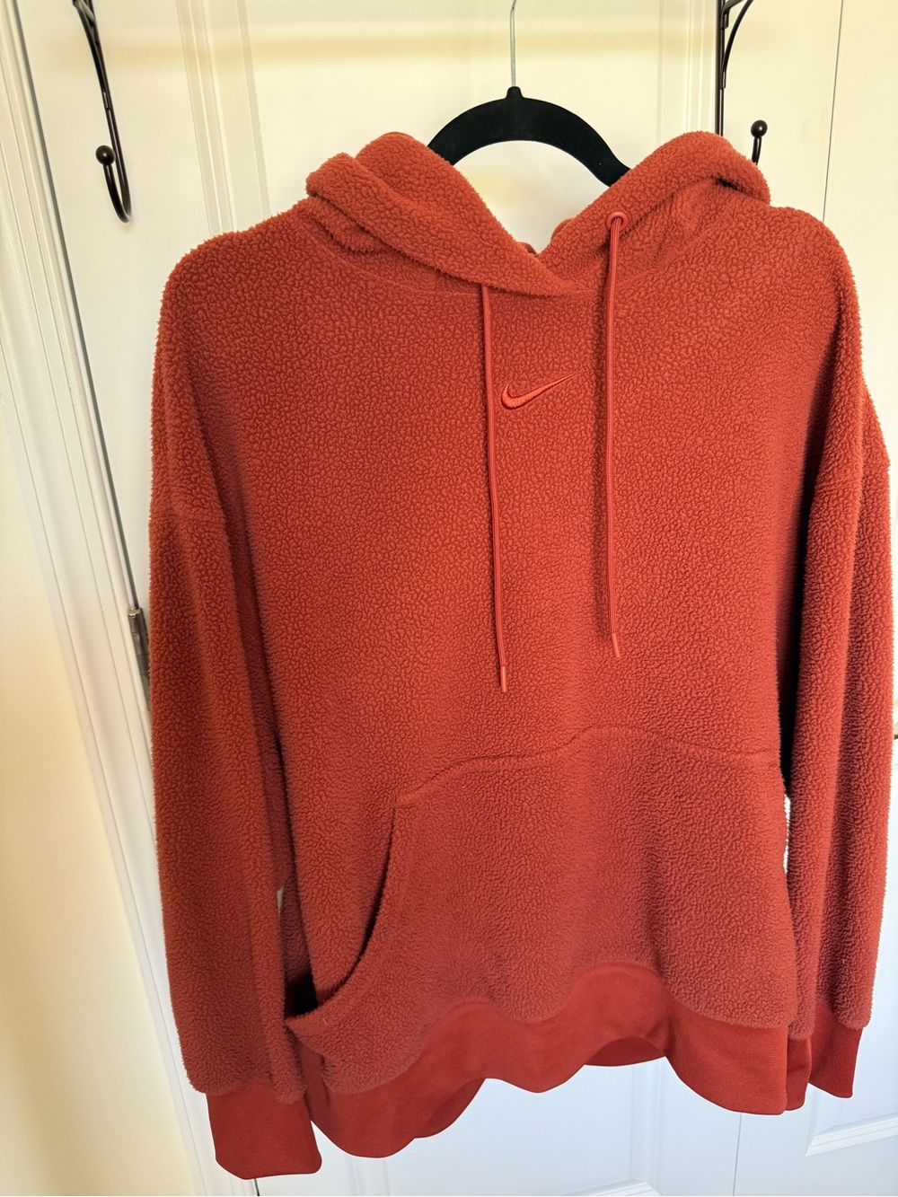 Nike Rust Sherpa Crewneck Hoodie